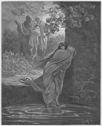 ギュスターヴドレバイブル：お風呂でスザンナ 作： Gustave Dore